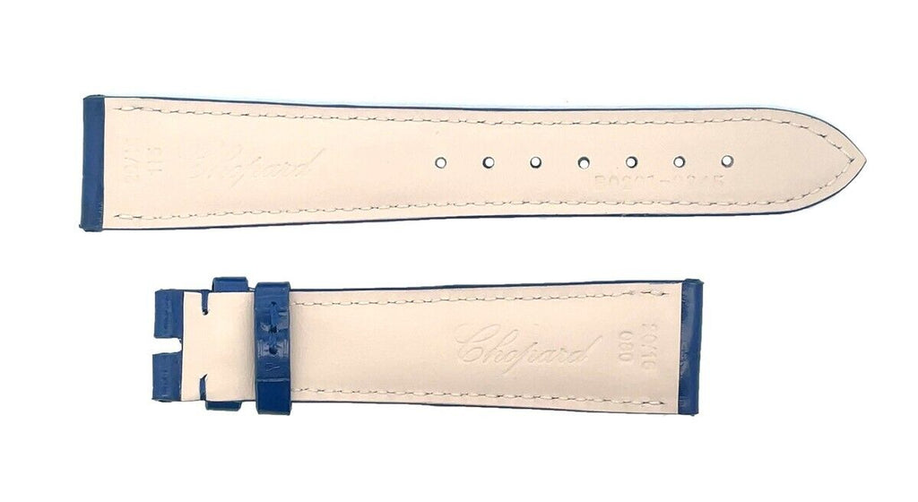 Chopard 20mm x 16mm Blue Alligator Shiny Watch Band Strap B0201-0345