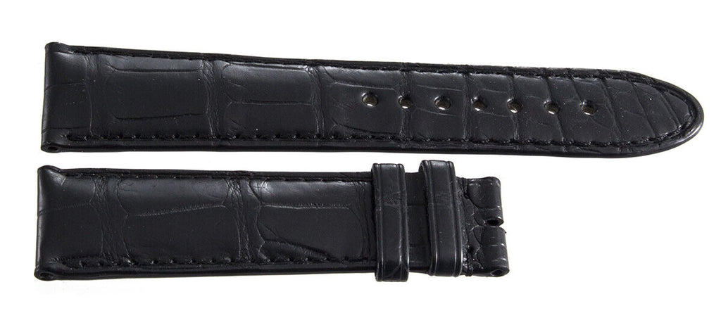 Montblanc Men's 22mm x 20mm Black Alligator Leather Watch Band Strap FRB