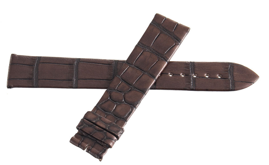 Montblanc Men's 19mm x 17mm Brown Alligator Leather Watch Band Strap FTB