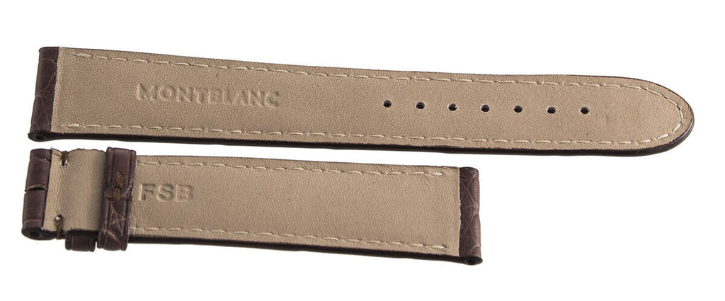 Montblanc Men's 19mm x 17mm Brown Alligator Leather Watch Band Strap FSB
