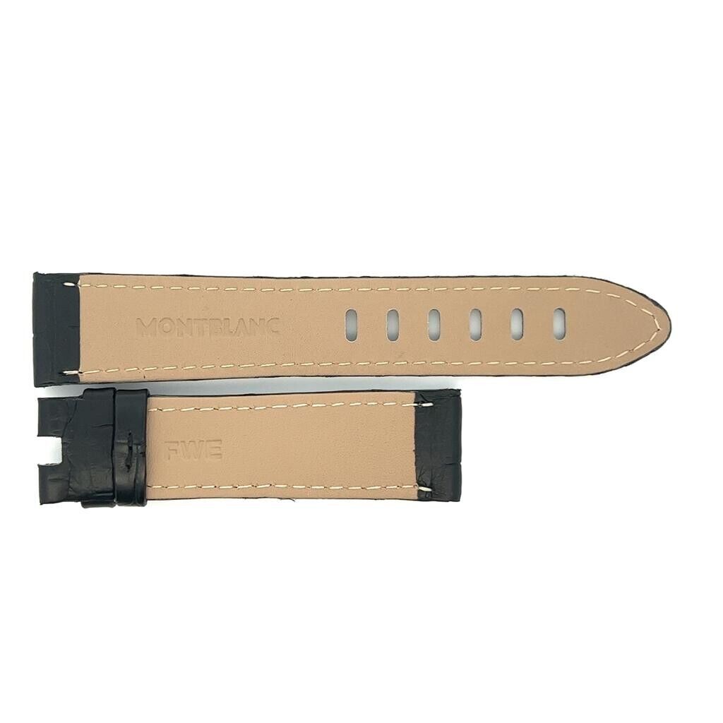Montblanc 20mm x 18mm Black Leather Watch Band Strap FWE