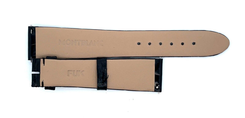 Montblanc Women's 18mm x 15mm Black Alligator Leather Watch Band FUK