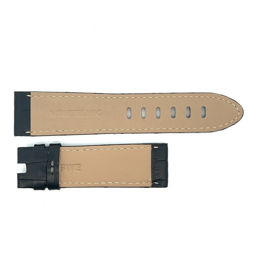 Men's Montblanc 22mmx20mm Black Genuine Leather Watch Band Strap FWE