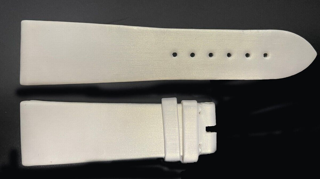 Chopard 22mm x 18mm White Pearlised Satin Watch Band Strap 105/70