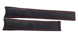 Genuine TAG Heuer Men's 22mm x 18mm Black Leather Red Stitch Watch Band Strap