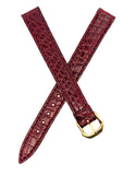 11mm Raymond Weil Burgundy Women's Watch Band With Gold Buckle
