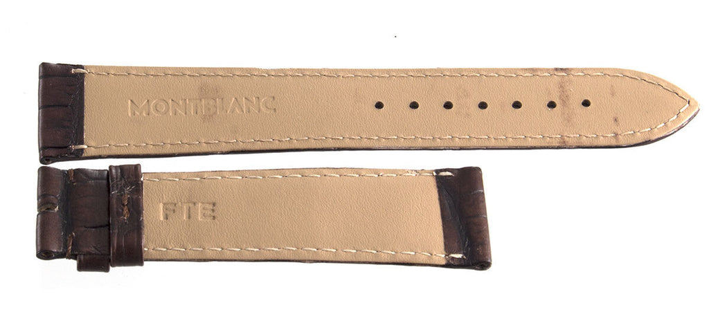 Montblanc 19mm x 17mm Brown Alligator Leather Watch Band Strap FTE