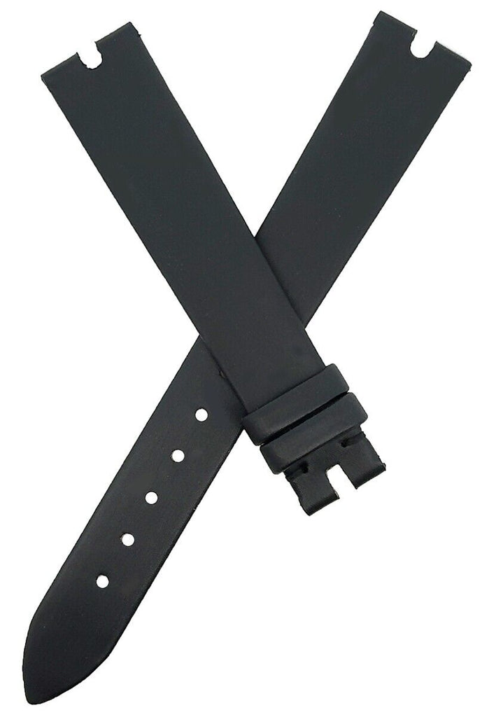 Chopard 14mm x 12mm Black Satin Leather Women's Watch Band Strap 105/70