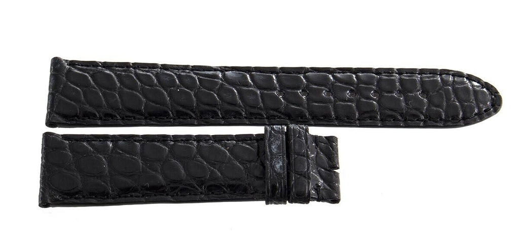 Montblanc Men's 20mm x 18mm Black Lizard Leather Watch Band Strap FXH