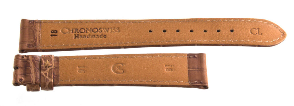 Chronoswiss 18mm x 16mm Brown Alligator Leather Watch Band CL