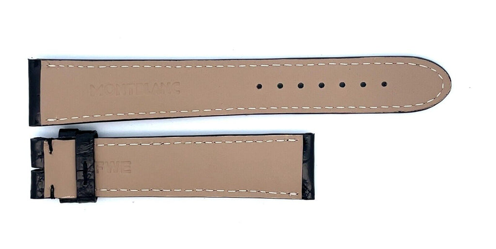 Montblanc Men's 19mm x 17mm Black Alligator Leather Watch Band FWE