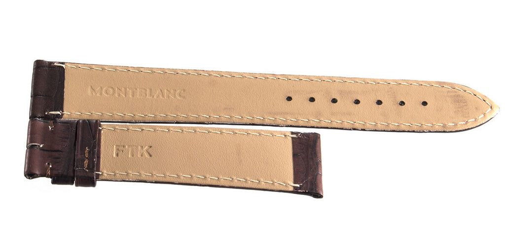 Montblanc 17mm x 16mm Brown Alligator Leather Watch Band Strap FTK