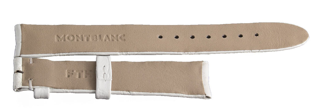 Montblanc Women's 15mm x 14mm White Alligator Leather Watch Band Strap FTH