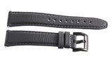 Movado Bold 18mm Women's Dark Grey Genuine Leather Black Buckle Watch Band 0045
