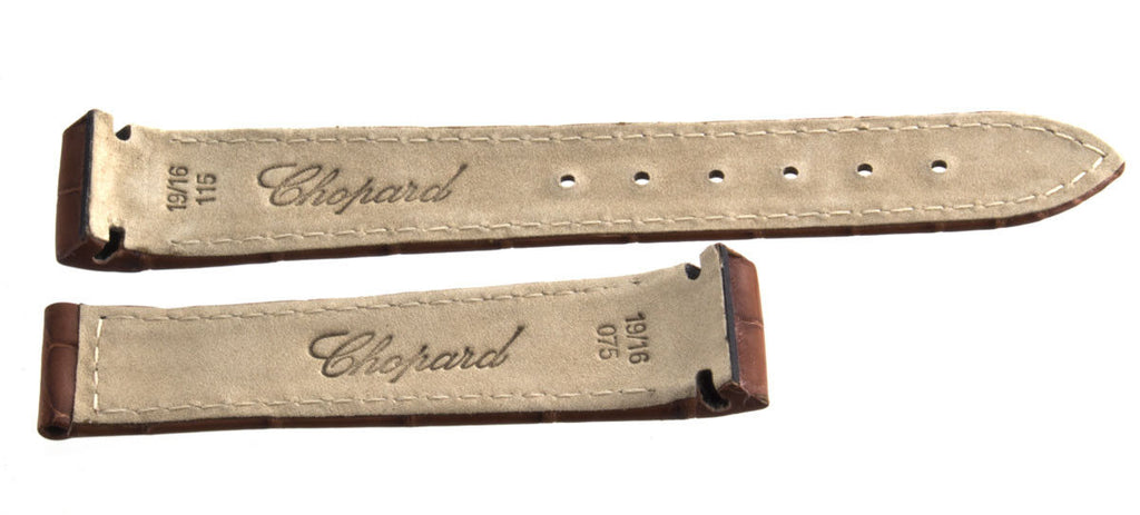 Genuine Chopard 19mm x 16mm Brown Alligator Watch Band Strap 115