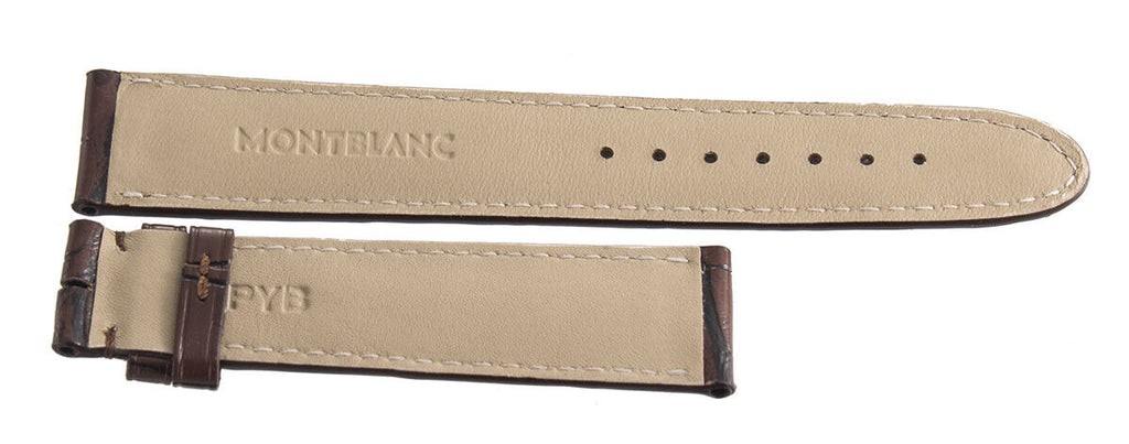 Montblanc Men's 19mm x 17mm Brown Alligator Leather Watch Band FYB