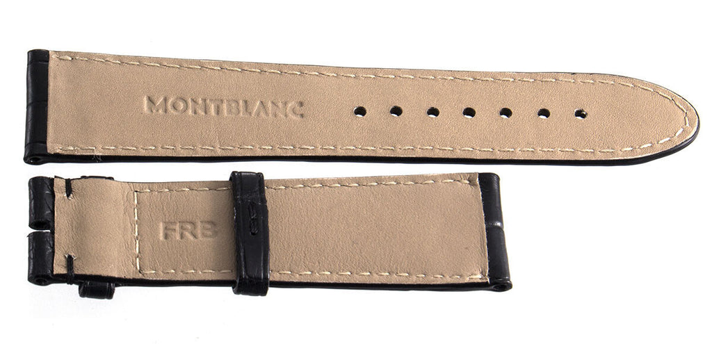 Montblanc Men's 22mm x 20mm Black Alligator Leather Watch Band Strap FRB