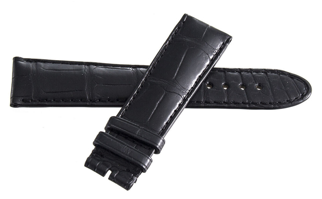 Montblanc Men's 22mm x 20mm Black Alligator Leather Watch Band Strap FRB