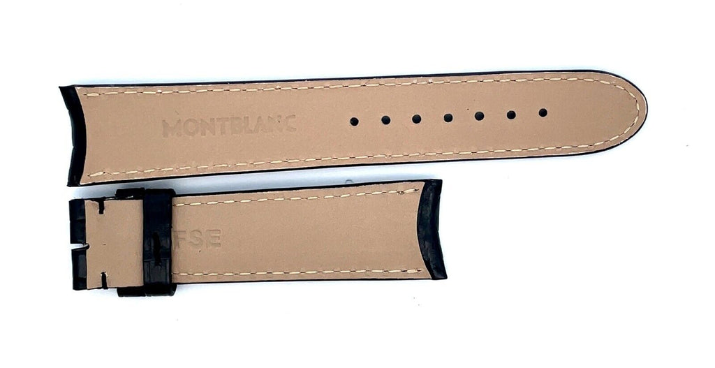 Montblanc Men's 19mm x 17mm Black Alligator Leather Watch Band FSE