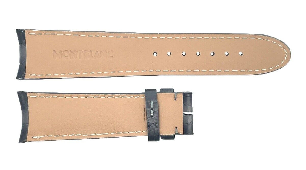 Montblanc Men's 21mm x 18mm Gray Alligator Leather Watch Band FBE