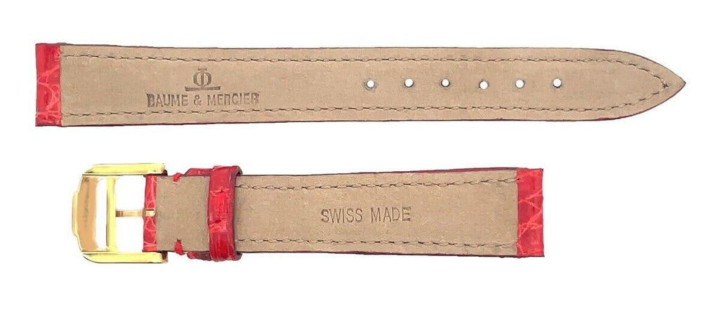 Baume & Mercier Women's 13mm Red Alligator Leather Watch Band Strap