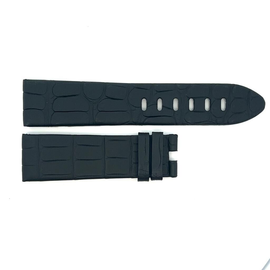Men's Montblanc 22mmx20mm Matte Black Genuine Leather Watch Band Strap FRE