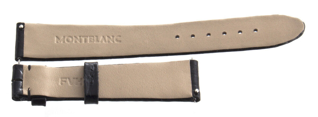 Montblanc Women's 17mm x 15mm Black Alligator Leather Watch Band Strap FVH