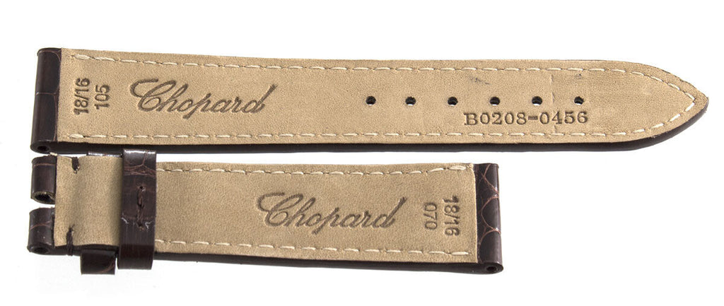 Genuine Chopard 18mm x 16mm Shiny Brown Alligator Watch Band 105 B0208-0456