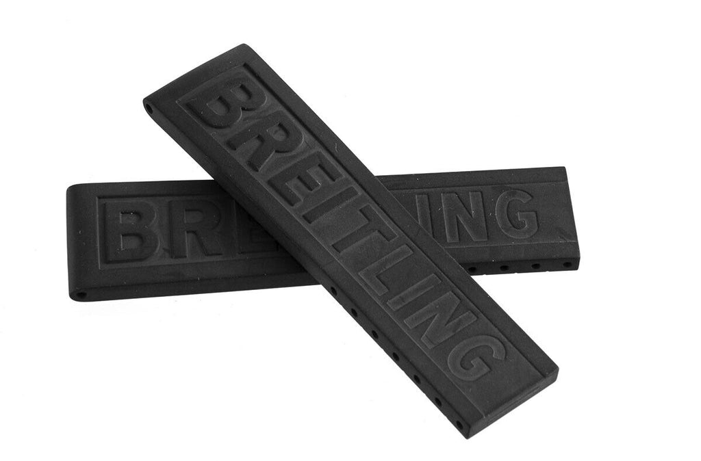 Genuine Breitling 20mm x 18mm Black Rubber Watch Band Strap 151S