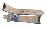 Aqua Master Mens 26mm Blue Leather Silver Buckle Watch Band Strap
