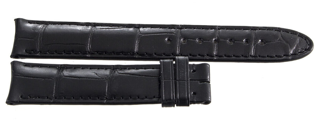 Montblanc Men's 18mm x 17mm Black Alligator Leather Watch Band FVB
