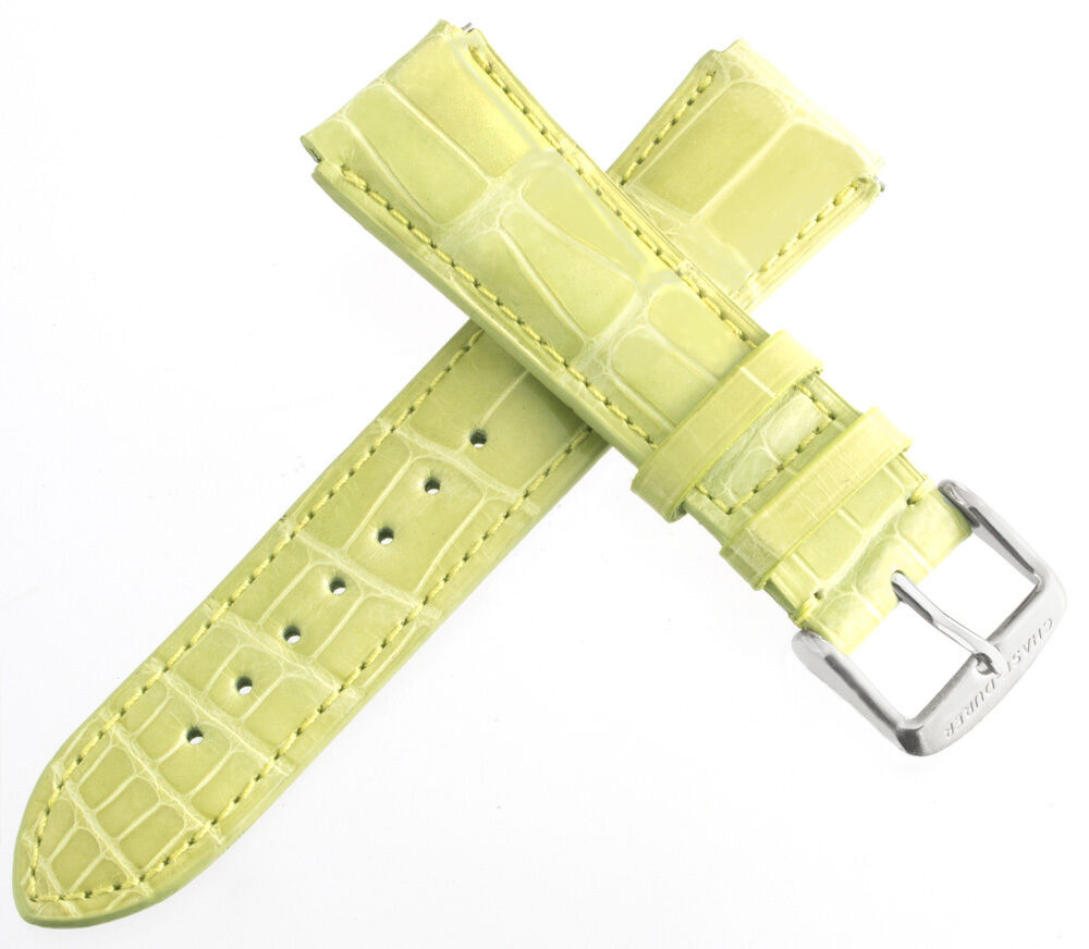 Chase-Durer Womens 18mm Pistachio Genuine Alligator Leather Watch Band Strap