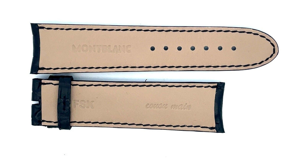 Montblanc Men's 22mm x 20mm Black Alligator Leather Watch Band FSK