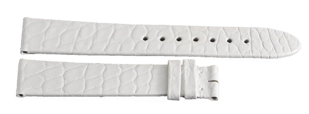 Montblanc Men's 15mm x 14mm White Alligator Leather Watch Band Strap FTK