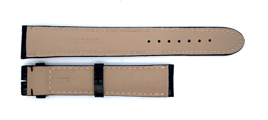 Montblanc Men's 19mm x 17mm Black Alligator Leather Watch Band FTB LARGE