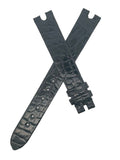 Chopard 13mm x 12mm Black Alligator Shiny Leather Watch Band Strap