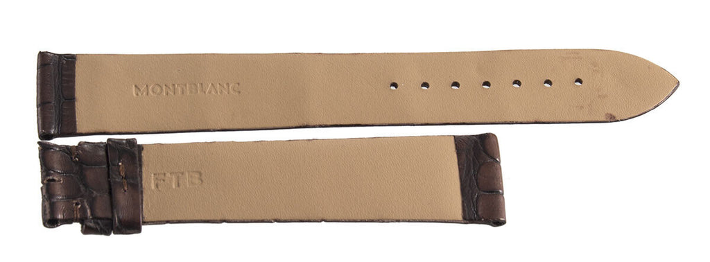 Montblanc Men's 19mm x 17mm Brown Alligator Leather Watch Band Strap FTB
