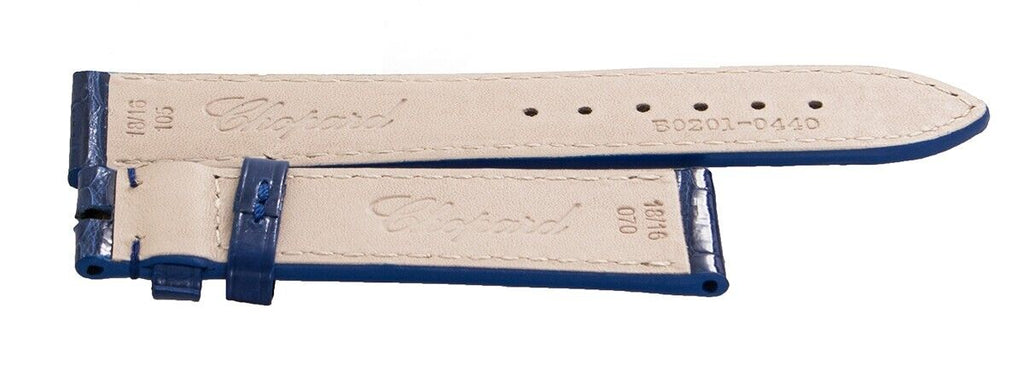 Chopard 18mm x 16mm Blue Shiny Alligator Watch Band 105/070 B0201-0440