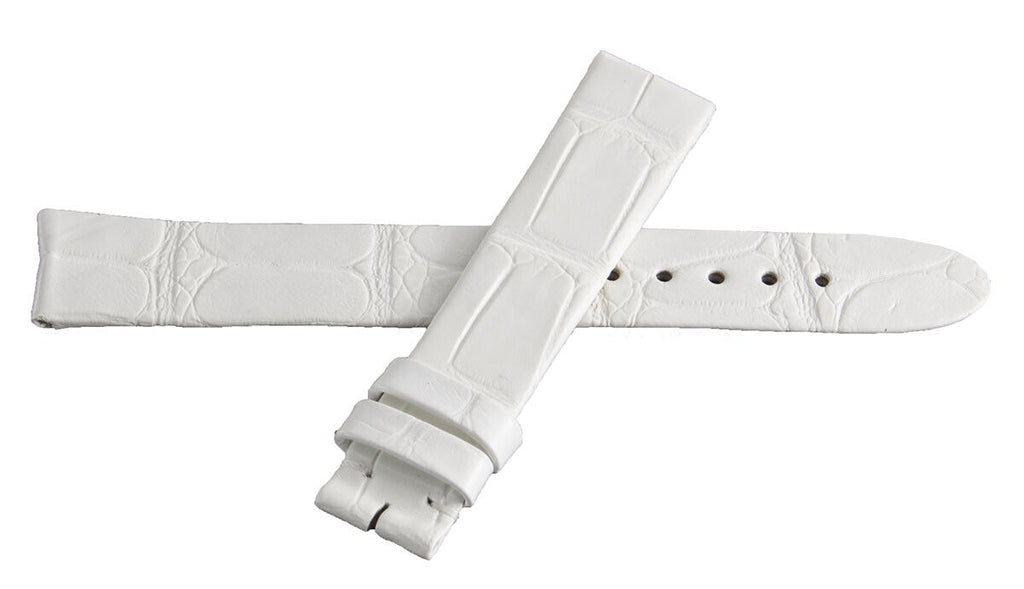 Montblanc Women's 15mm x 14mm White Alligator Leather Watch Band Strap FTH