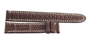 Montblanc Men's 19mm x 17mm Brown Alligator Leather Watch Band Strap FQH
