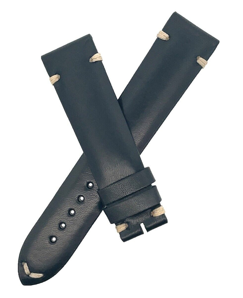Montblanc Men's 20mm x 18mm Black Leather Watch Band Strap FAK