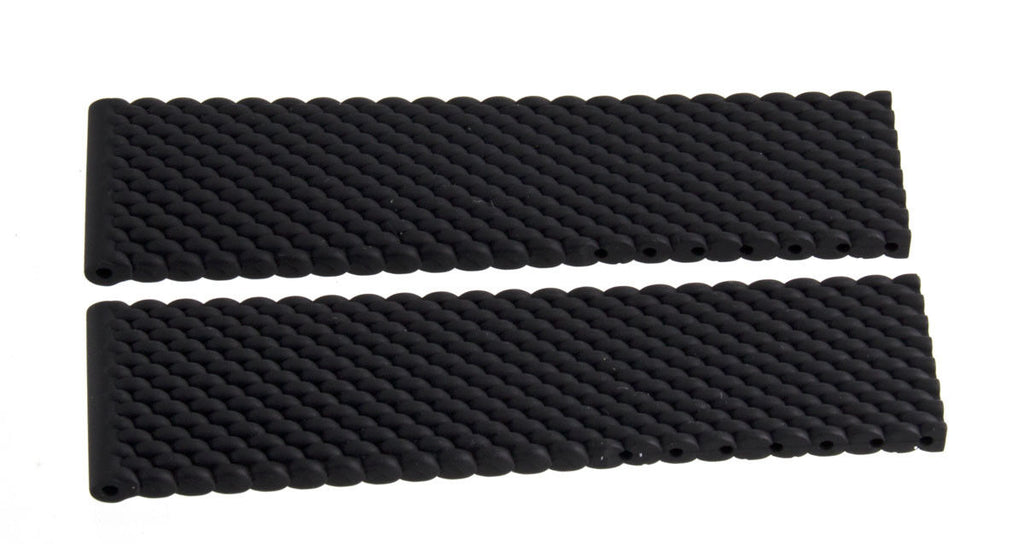 Genuine Breitling 22mm x 20mm Black Mesh Rubber Watch Band Strap 279S