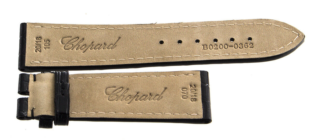 Genuine Chopard 20mm x 18mm Black Alligator Watch Band Strap 105 B0200-0362
