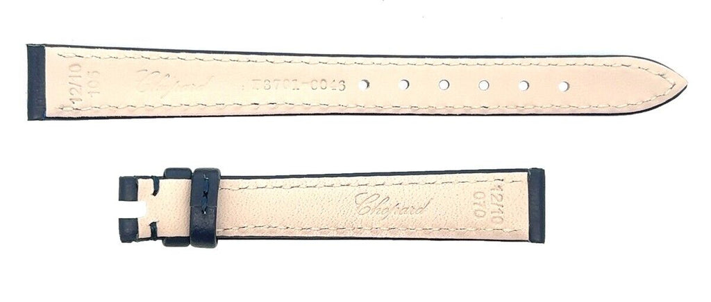 Chopard 12mm x 10mm Navy Blue Genuine Leather Women's Watch Band 105/70