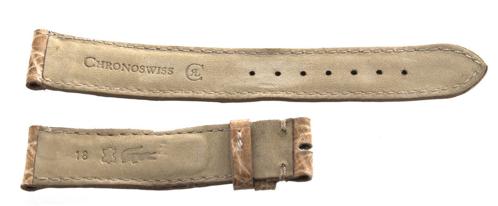 Chronoswiss 18mm x 16mm Beige Alligator Leather Watch Band