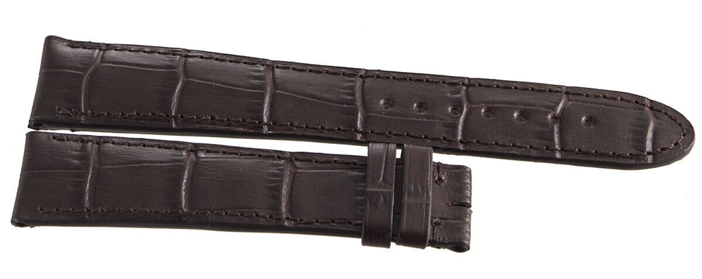 Montblanc Men's 19mm x 17mm Dark Brown Alligator Leather Watch Band Strap FYK