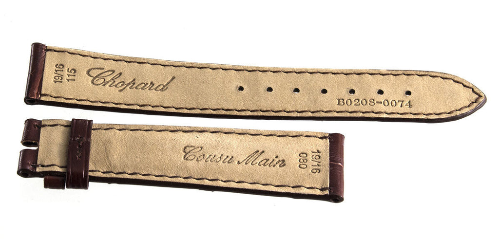 Genuine Chopard 19mm x 16mm Brown Alligator Watch Band Strap 115 B0208-0074