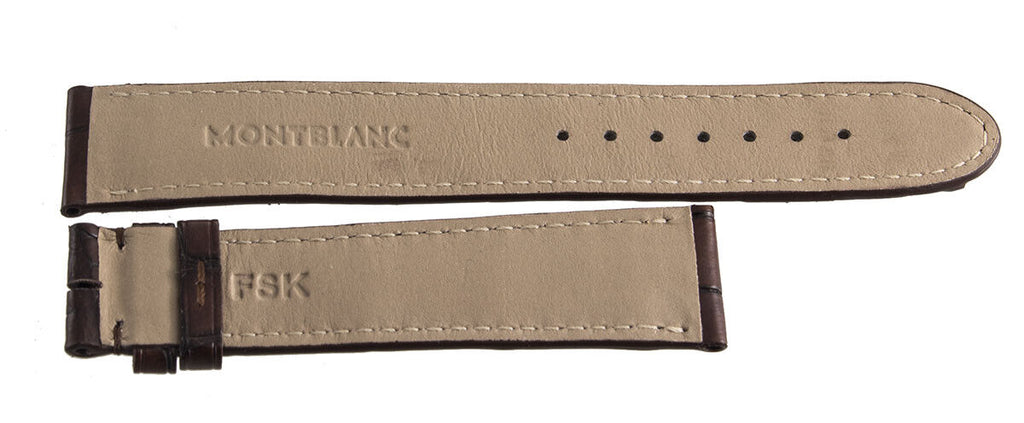 Montblanc Men's 19mm x 17mm Brown Alligator Leather Watch Band Strap FSK