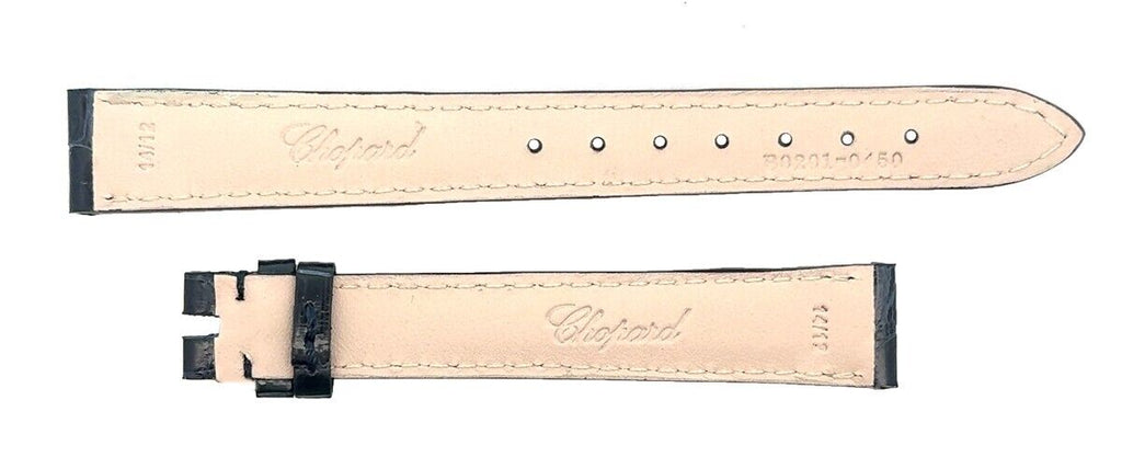 Chopard 14mm x 12mm Dark Navy Blue Alligator Watch Band Strap B0201-0460