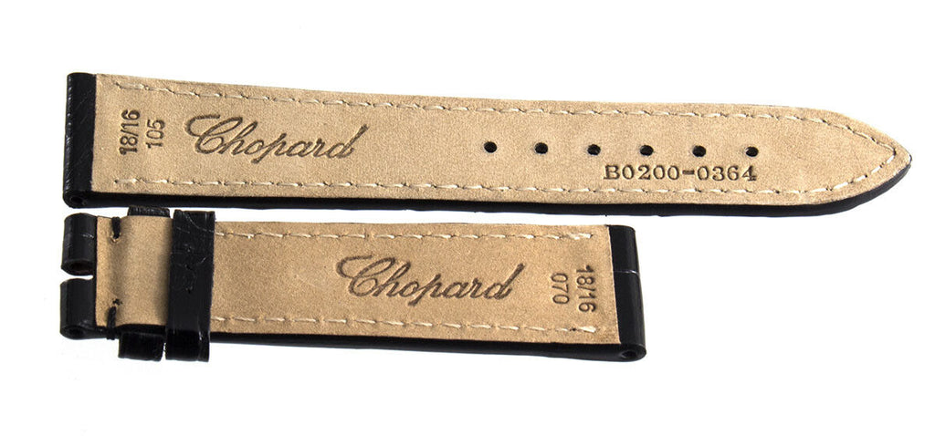 Genuine Chopard 18mm x 16mm Black Alligator Watch Band Strap 105 B0200-0364